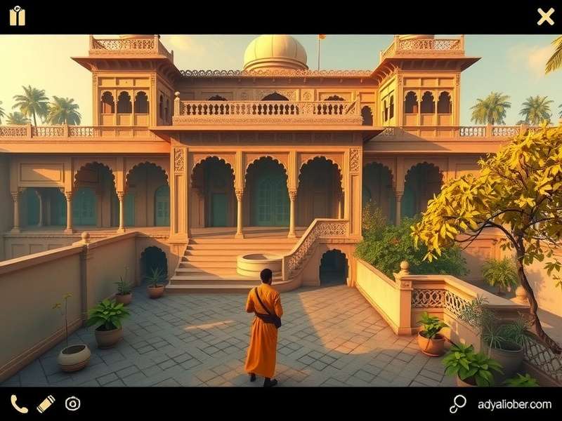 Royal Rajasthan Journey gameplay screenshot showing Rajasthani palace